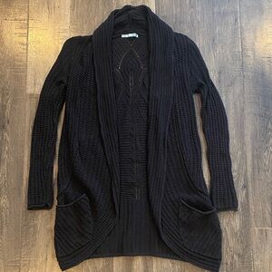 Maurices Black Open-Front Cardigan